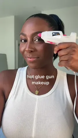 Hot glue gun makeup for the win! This was DEFINITELY a process but sooo much fun! What do you think? 👀 #hotgluegunmakeup #makeuphacks #contentcreator #beautycontentcreator #beautyinfluencer #makeupinfluencer #makeuptutorial #atlantainfluencer 