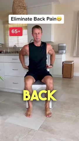 3 exercises to help with back pain! #seniorfitness #exerciseforbeginners #chairworkout #beginnerworkout #exerciseforseniors #backpain #backpainrelief #backpainexercises 
