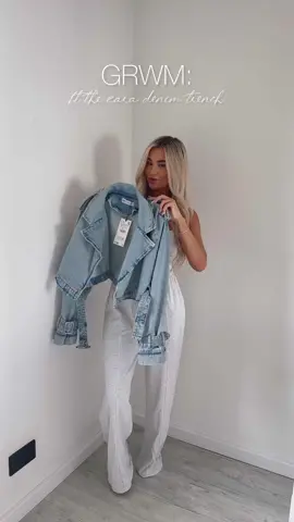 GRWM: zara denim cropped trench 🥹☁️🫶🏼 OBSESSED #fashiontiktok #zara #stylingideas 