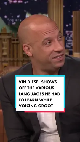 @Vin Diesel shows off the various languages he had to learn while voicing #Groot in #GuardiansOfTheGalaxy. #FallonFlashback 