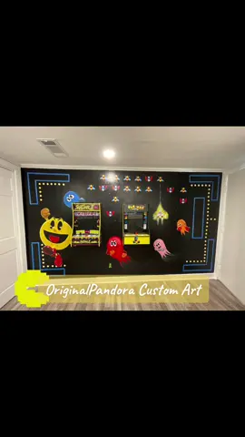#originalpandoracustomart #handpainted #art #pacman #galaga #videogames #mural 