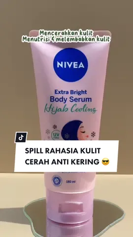 Spill rahasia kulit cerah anti kering ala aku yuk 😍💓 cocok buat para hijabi nih guys.  #kulitcerahsejukdalam3detik pakai NIVEA Extra Bright Hijab Cooling Body Serum @NIVEA Indonesia 