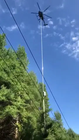 Helicopter tree sawing #helicopter #machine 