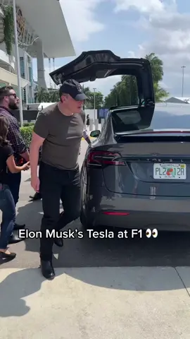 Elon pulled up to F1 Miami 👀 #elonmusk #f1 #f1miami #f1tiktok #tesla 