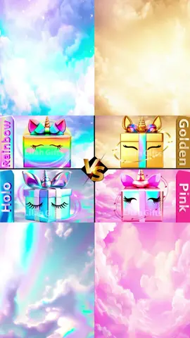 🌈VS💛VS💙VS💗 #escojeunregalo #escoje #vschalenge#VS #fyp #viral#escolha #escolhaumaopção  #eligeturegalo #chooseyourgift#lilahgifts#pilihkotak#presente#regalo#gift#VS  #escolhaumaopção#unicorn#unicornio#golden#pink#rosa#oro#holo#rainbow#arcoiris