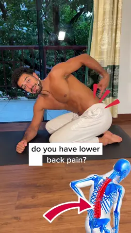 If you’re interested in the full lower back pain routine check out the link in my bio (PouyaYoga.com) 🙏 #pouyayoga #lowerbackpain #backpain #sciatica #sciaticarelief 