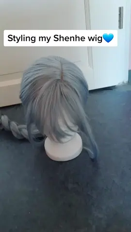 wig tutorial^^ #wig#shenhe#shenhecosplay#wigstyling#GenshinImpact#fypシ 