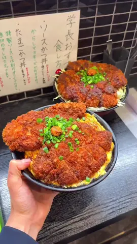 総重量1キロ近い特大カツ丼！ジューシーなロースをたっぷり使っていて甘いタレを染み込ませたボリューミーなカツ丼です！神保町にある豚大学とんかつ学部っていうお店 #東京グルメ #tiktokfood #japanfood 