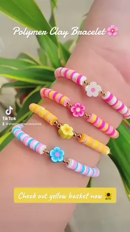 Polymer clay candy bracelet with 14k Hypoallergenic Gold-Plated Non Fading Beads 🌸✨ Now available on our Tiktok Shop! Check out Yellow Basket now 😍 #handmade #tiktokshop #macrame #bracelets #couplebracelet #friendshipbracelets #SmallBusiness #fyp #foryou #foryoupage #seedbeads #customized #beads #beadedjewelry #polymerclay #polymer 
