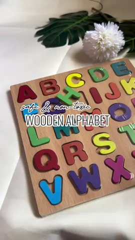 Wooden Alphabet Letters for children ❤️ Learn A,B,C's using this educational material made of wooden material safe rounded edges, no harmful odor, non-toxic and not easy to crack.  #woodenpuzzle #woodenletters #woodennumbers #woodenmaterials #educationalmaterialforkids #montessorimom #tiktokfinds #fyp #MomsofTikTok #kidsoftiktok 