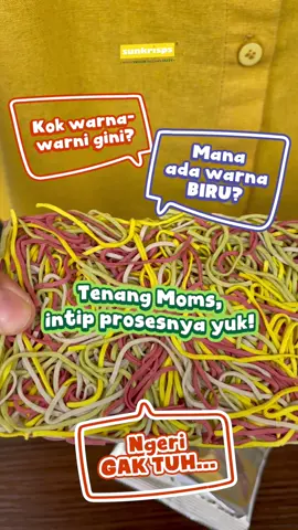 Mie warna biru bahaya di konsumsi anak?? #Sunkrisps #MiePelangi #MieSehat #bahanalami #mieviral #bekalanak #bekalpraktis #masaksimple #miesayur 