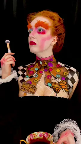 Bodypaint of Mad Hatter with my own design on chest part 🥰😍 #madhatter #aliceinwonderland #mad #crazygirl #hatter #colorful #madness #johnnydepp #creative 