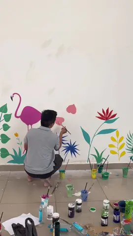 1 chiếc tranh dể thương cho trường mầm non #nhamythuat #tranhtuongmamnon #flowers 