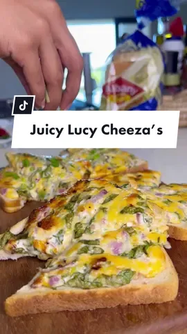 Replying to @kimishka mathadeen  CHEEZA’S RECIPE  These Cheeza’s make the perfect breakfast, lunch, dinner or even snack. Its easy to put together, one way to use up whatever you have you have in your fridge and they taste AMAZING!! When I was younger my mom use to take us to Juicy Lucy and I remember eating these Cheeza’s, she then started making them for us at home!  So I thought this would be a perfect dish to serve for her and my gran. INGREDIENTS  4 Slices Albany White Bread 100 g Grated Cheeze 5 Tablespoons Mayonnaise  1/2 Teaspoon Chilli Flakes 1/2 Diced Onion 1 Cup Sliced Spinach Handful Spring Onions METHOD  - Lay out the Albany white bread - In a bowl add the cheese, spinach, diced onion, spring onion, chilli flakes and mayo. Mix until incorporate. - Evenly spread on the white bread and level out the filling. - Bake for 10 mins at 170deg c or until golden. - Cut diagonally and top with spring onions.  - Serve hot. OTHER TOPPINGS TO USE Sweetcorn, Asparagus, Chicken, Ham, olives, tomatoes (Basically anything you love) #cheezas #BeRealWithAlbany #vegetarian #recipes