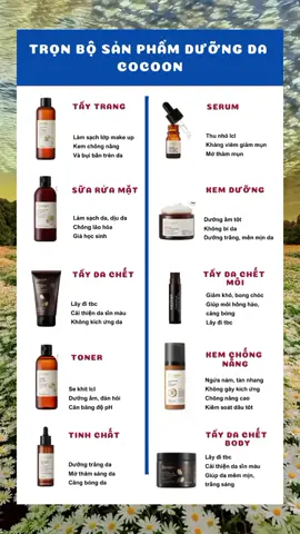 Trọn bộ dưỡng da nhà Cocoon cho các bà tham khảo #làmđẹp #goclamdep #skincare #chamsocda #cocoon #xuhuong #fyp 