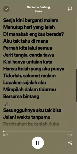 Bersama Bintang-Drive.#bersamabintang #drive #songs #spotify #music #playlist #lyrics #lagu2000an #fyp 
