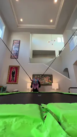 Dad launches daughter with home made bungee! 😱