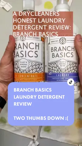 @Branch Basics is the worst performing laundry detergent I have ever tested.  #branchbasics #laundry #laundrydetergent #productreview #detergentreview #dryclean