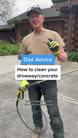 Once a year will keep your concrete from piling up with dirt and of course you can rent power washers and whirly jobbies. How to clean your concrete driveway. Love, Dad