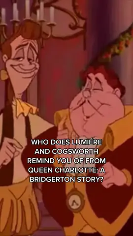 So many people have been making this comparison with Reynolds and Brimsley from Queen Charlotte: A Bridgerton Story, and I now I can’t unsee it😂 the perfect pair! #bridgerton #queencharlotteabridgertonstory #lumiereandcogsworth #reynoldsandbrimsley 