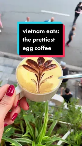 egg coffee art >>>> latte art 📍 Dinh Cafe in Hanoi #vietnam #hanoi #cafe #vietnamfood 