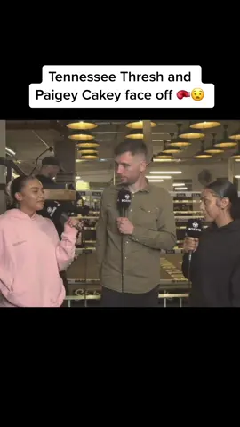 Tennessee Thresh and Paigey Cakey Face off #fighting #boxing #tennesseeandpaigey #paigeycakey #ringtalk #inthering #satirday13th #2023 #blowthis #trending 