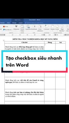 Tạo ô vuông checkbox chỉ tốn 3s trên Word #bachkhoatinhocvanphong #tinhochay #word #LearnOnTikTok 