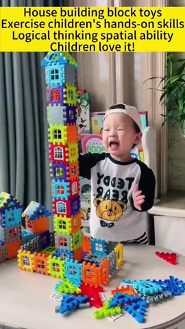 Children like the house blocks toys, simple to put together a good start, exercise baby's hands, logical thinking spatial ability #tiktok #fyp #foryou #toys #buildingblocks  