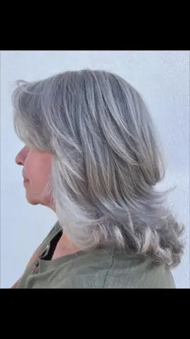 She was ready to embrace her salt and pepper hair, Gorgeous! Back to grays#grayblend#over50women#over50#balyage#silverhair