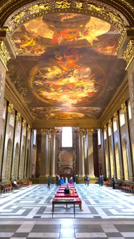 No trip to Greenwich is complete without seeing the magnificent Painted Hall in the heart of the historic Old Royal Naval College.  Designed in the early 18th century by  Sir James Thornhill, the Painted Hall is an epic masterpiece of Baroque art. Admire 500 years of British history in a unique space often referred to as ‘Britain’s Sistine Chapel’. It’s a must-see for anyone visiting London. #LetsDoLondon #VisitLondon #travel #traveltiktok #travellife #traveltok #travelbucketlist #londonhistory #londonhiddengems #londonhiddengem #londonhistoryspots #londonhistorymuseum #londonhistoryfacts #londonhotspots #thepaintedhallgreenwich #thepaintedhall #thingstodoinlondon #londonthingstodo 