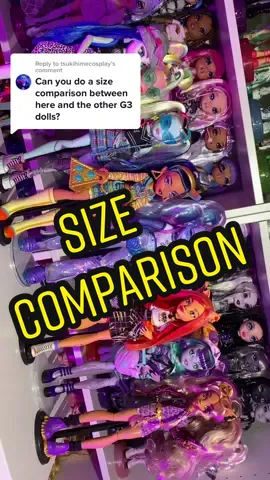 Replying to @tsukihimecosplay Size comparison of all the ghouls 🥹❤️‍🔥 #monsterhigh #monsterhighdolls #monsterhighg3 #abbeybominable 