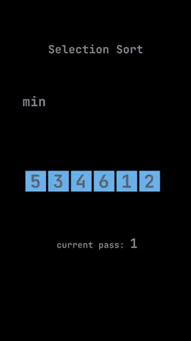 Selection sort is a simple sorting algorithm that repeatedly selects the smallest element from an unsorted list and places it at the beginning of the sorted list. It has a time complexity of O(n^2) and is not efficient for large data sets, but it is easy to understand and implement. Save, share and follow @codechorus for more dev animations. SOURCE: World of Ivo #java #datastructure #learncoding #learntocode #dsa #bubblesort #datastructuresalgorithms #datastructuresandalgorithms #datastructuresalgorithm #datastructurelove 