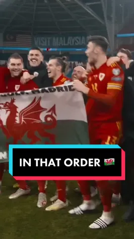 In that order 🏴󠁧󠁢󠁷󠁬󠁳󠁿 #GarethBale #Cymru #Wales 