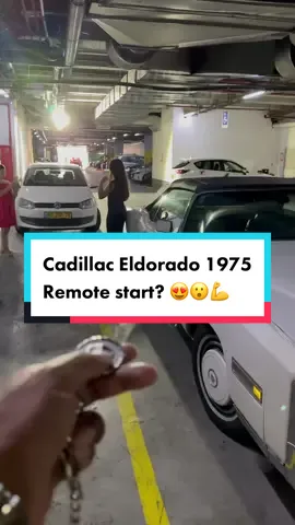Cadillac Eldorado 1975 remote start 😍 If someone is touching or sitting on your car, start the engine remotely and this is what will happen 😉 #funny #corvette #cadillac #corvettec8 #foryou #פוריו #carporn #feelcool #trend #supercar #supercars #donttouchmycar #fyp #rudeboy #capcut #viral #chevy #chevrolet  #עידןסנקר #🇺🇸 #usa #power #brandnew #new #spotted #eidansanker #stingray #fastcars #autotuning #dragrace