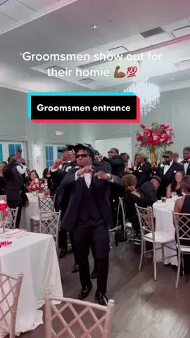 Groomsmen representing. ##weddingtiktok #groomsmen #groomsmenentrance #wedding #weddingdecor #fyp #blacklove #blackbride #blackwedding 