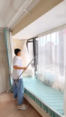 Retractable clothes hanging rod. #spaceutilization #clotheshanger #easyinstallation #foryou #retractableclotheshangingrod 