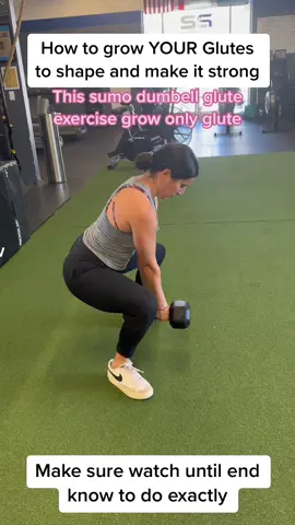 Do 4 sets 15 reps rest 2 mins between  #growglutes #begginnerworkout #strongglute #shapeglutes #dumbellsworkout #howtogrowyourglute #dbonlygluteworkout #dbonlylegs #personaltrainer #glutecoach #dbsumosquats #workoutmotivational #gyminspiration 
