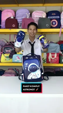 Paket komplit bertema astronot 🚀🥳 #ranselanaksekolah #tassekolah #ranselanak #ranselsekolahanak #tasranselanak 
