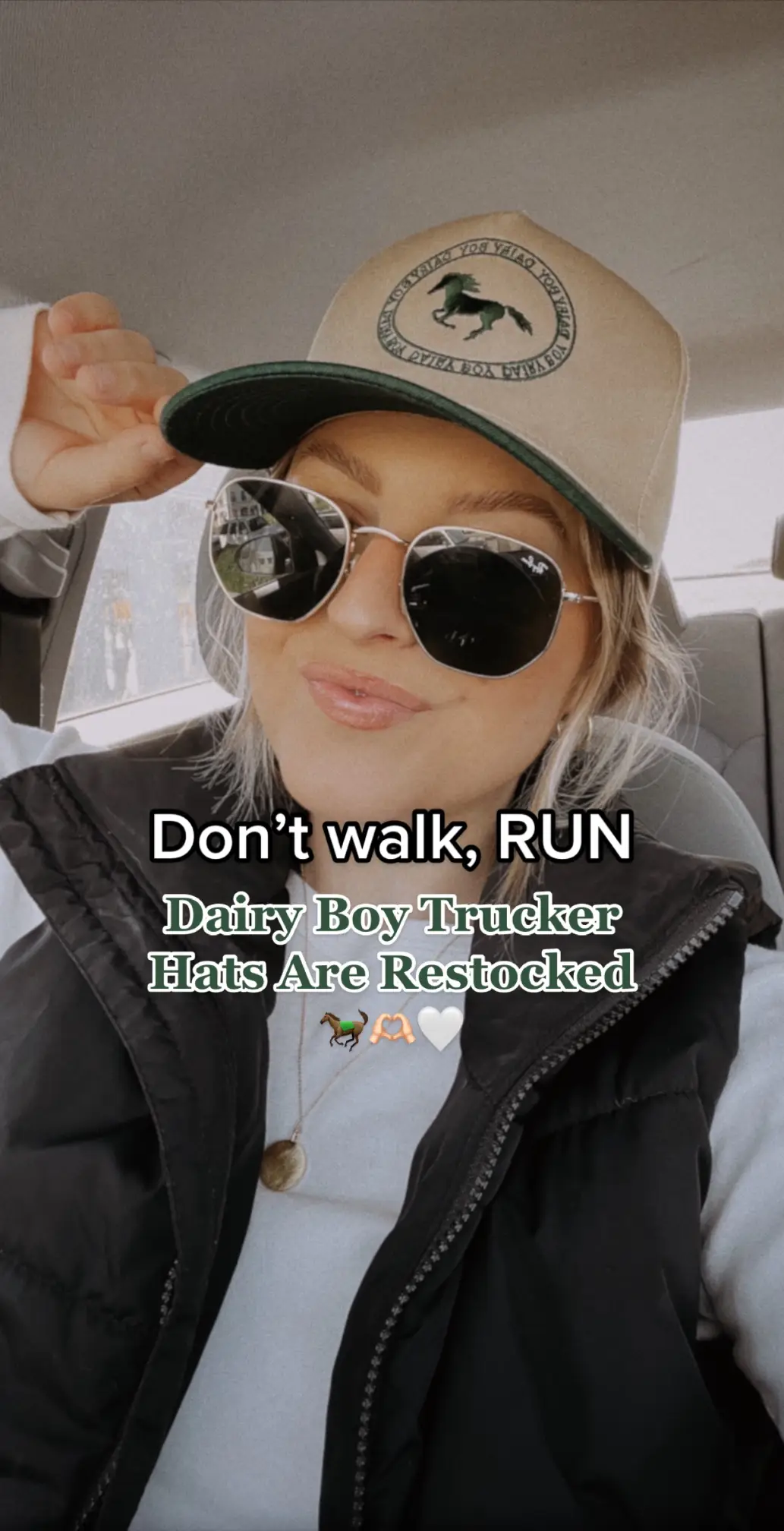 It’s a Dairy Boy summer ladies don’t miss out 🐎🫶🏻🤍 @paige lorenze  #truckerhat #summerstyle #hats #styleinspo #fashiontiktok #dairyboy 