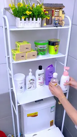 bathroom toilet storage rack#fyp #foryou #tiktok #goodthing #share #householditems #convenient #homeliving #storage #storagerack #shelf 