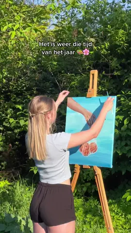 Schilderen in de zon ☀️>>>  #voorjou #arttok #lievemerlijn