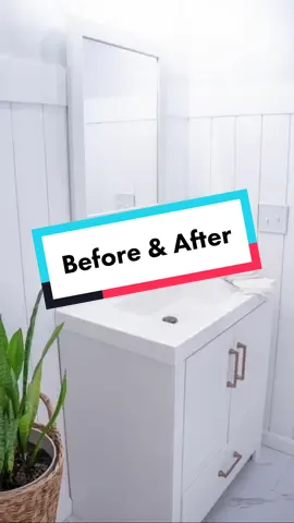 Before & After #bathroommakeover #bathroomremodel #tysonmoorebuilds 