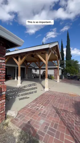 Why you should NEVER install a shade structure w/o a c8 contractor or mason…  To install a shade structure/gazebo. Concrete has to be torn out and poured back. Concrete is almost IMPOSSIBLE to match w/o an expert.  Heres some tips to not sacrifice your backyard goals on a big home improvement project like this!  Do it right like @Advisor Construction  🚨CLICK THE + for more gear grinding tips!  #fyp #foryou #concrete #mason 