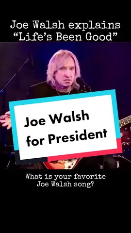 I would love nothing more than to spend one minute in Joe Walsh’s brain. ##joewalsh##lifesbeengood##rockstars##walsh##explained##songsexplained##rocktok##guitartok##thisishilarious##favoritesongs 