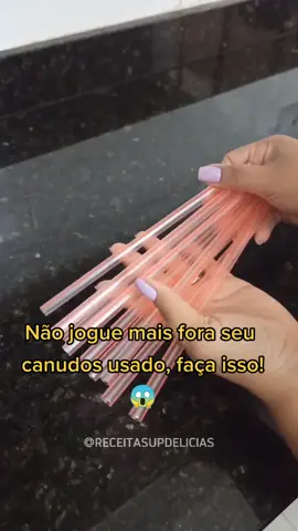 Não jogue mais fora seu canudos usado, faça isso!😱#dica #canudo #tiktokbrasiloficial🇧🇷 #recicagem #TikTokPromote 