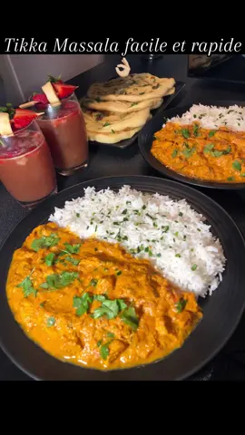 Recette Tikka Massala 🇮🇳  Ingrédients :  Du blanc de poulets 1-2 oignons jaunes 2 gousses d’ail 1 bonne de tomate concentrée  1 boites de 400g de tomates concassées  20 cl de creme liquide  Noix de cajous ( facultatif)  Coriandre fraîche  Pour la marinade :  Curry  Epices tikka massala  Paprika  1 yaourt grecque 1cas de garam massala 1 cac de cumin et de curcuma Dû cardamome si vous en avez Coriandre ciselé  Émincé finement les oignons et l’ail. Hachez les noix de cajou.  Faire dorer les oignons puis ajoutez l'ail et le concentré de tomate. Puis ajouter le poulet avec sa marinade et faites bien dorer 4,5 min.  Ajoutez les tomates concassées et la crème.  Couvrez et laissez mijoter doucement à petit feu environ 15- 20 minutes en remuant souvent.  Rectifiez l’assaisonnement si besoin et parsemez de noix de cajou si vous le souhaitez avec de la coriandre !   Servir avec un bon riz basmati 🍚 (vous pouvez mettre du safran dans l’eau de cuisson pour que le riz sois jaune)  Bon appétit !! ♥️ #tikkamasala #indianfood #indiantiktok #india #pourtoi #pourtoii #foryoupage #fypシ #fyp #yummyfood #miam #riz #cuisine #cuisinetiktok #cuisinefacile #recette #Recipe #cooking #escalope #escalopepoulet #cheese #cheesenaan #chicken #tandoori #capcut #trend 