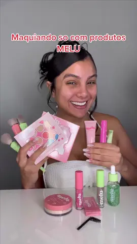 MAQUIANDO SO COM PRODUTOS MELU (isso nao é um publi) e ai deu certo? #maquiagem #maquiagemtiktok #maquiagembarata #makeup #melurubyrose 