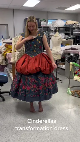 This was the first time we tried it and it brought me so much joy 🥰 #cinderella #cinderellatransformation #costuming #rodgersandhammerstein 