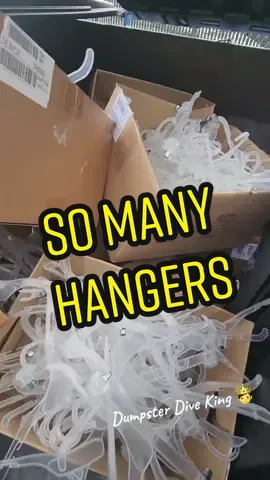 Boxes in boxes of coat hangers in the dumpster!! AGAIN !!  #dumpsterdiveking #dumpsterdiving #recycle #waste #wow 