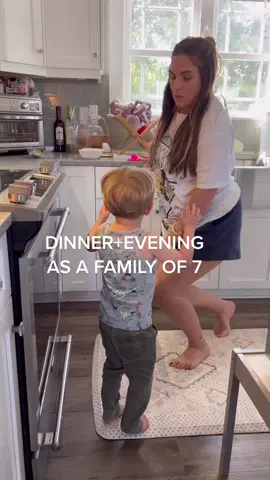 I love sunmer nights because you get that extra hour of play after dinner. sn: my oldest son didnt want to come outside so he watched the baby. #sahm #sahmlife #Lifestyle #lifestyleblogger #momof5 #bigfamily #momtok #sahmtok #eveningroutine #ditl #dinner 